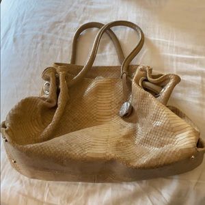 Furla snake print leather bag